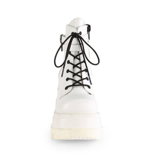 Shaker-52 White Wedge Platform Boots