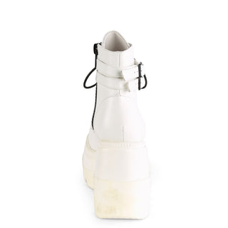 Shaker-52 White Wedge Platform Boots