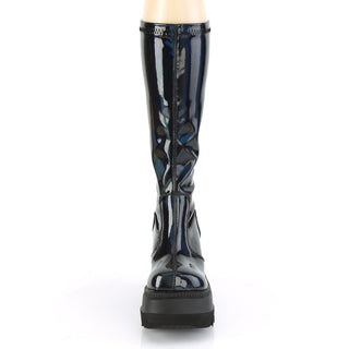 Shaker-65 Black Hologram Knee High Boots
