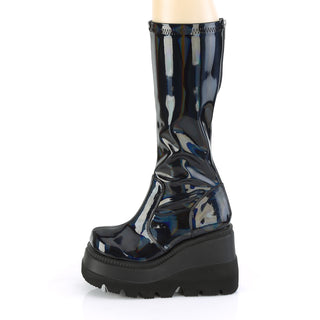 Shaker-65 Black Hologram Knee High Boots