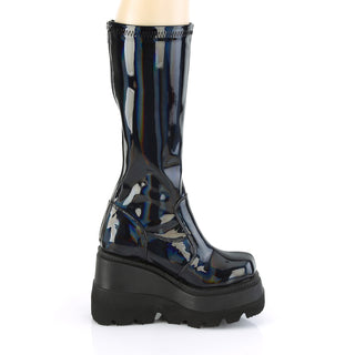 Shaker-65 Black Hologram Knee High Boots