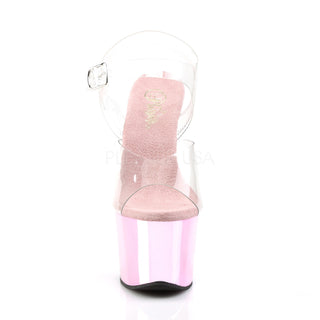 Sky-308 Baby Pink Chrome Platform Sandals