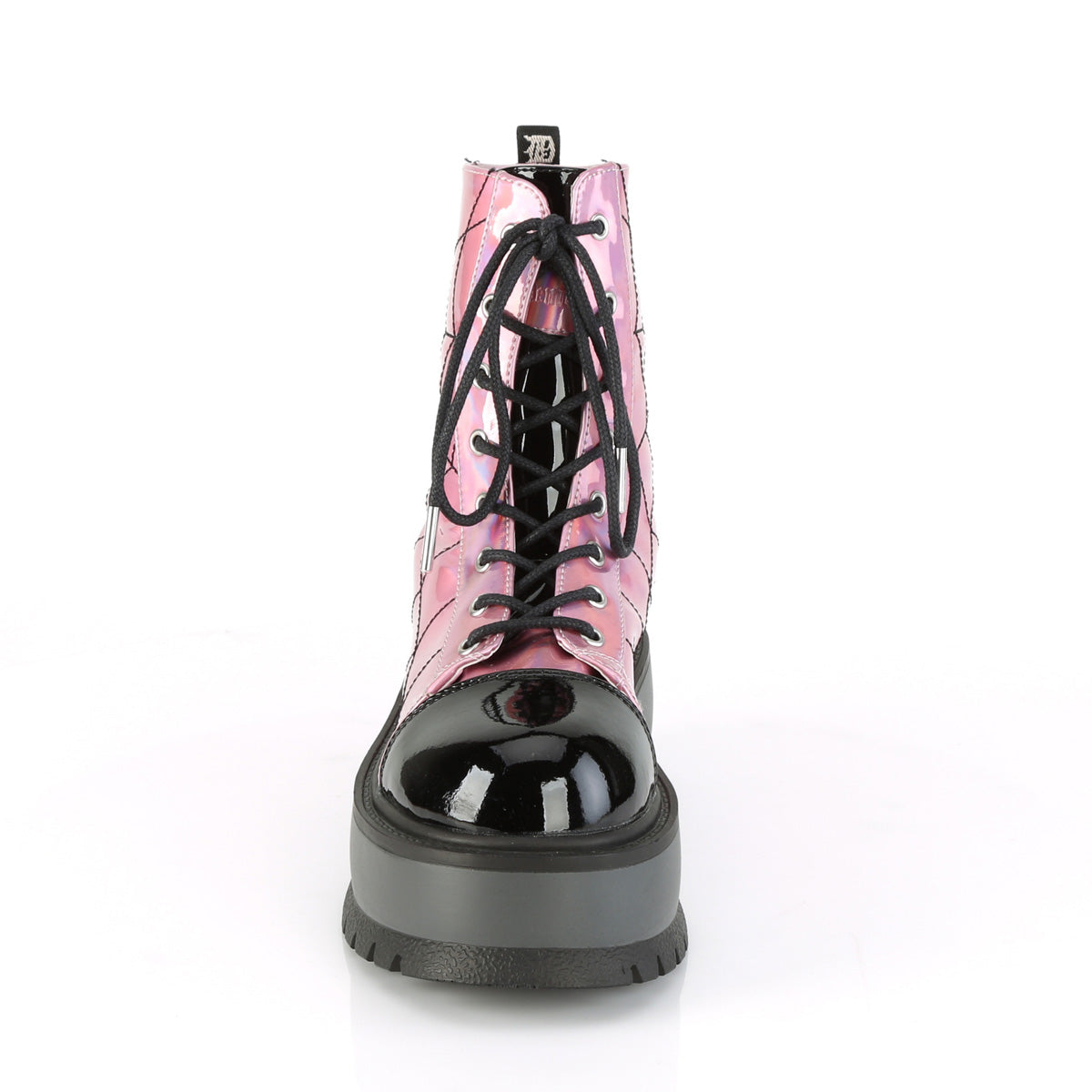 Spider Web Platform Boots Hologram Pink
