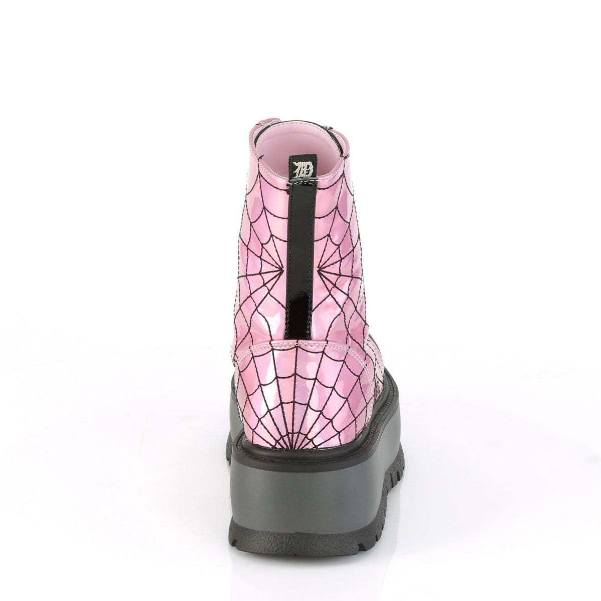 Spider Web Platform Boots Hologram Pink