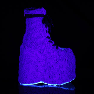 Googly Eyes Fur Boots Blue