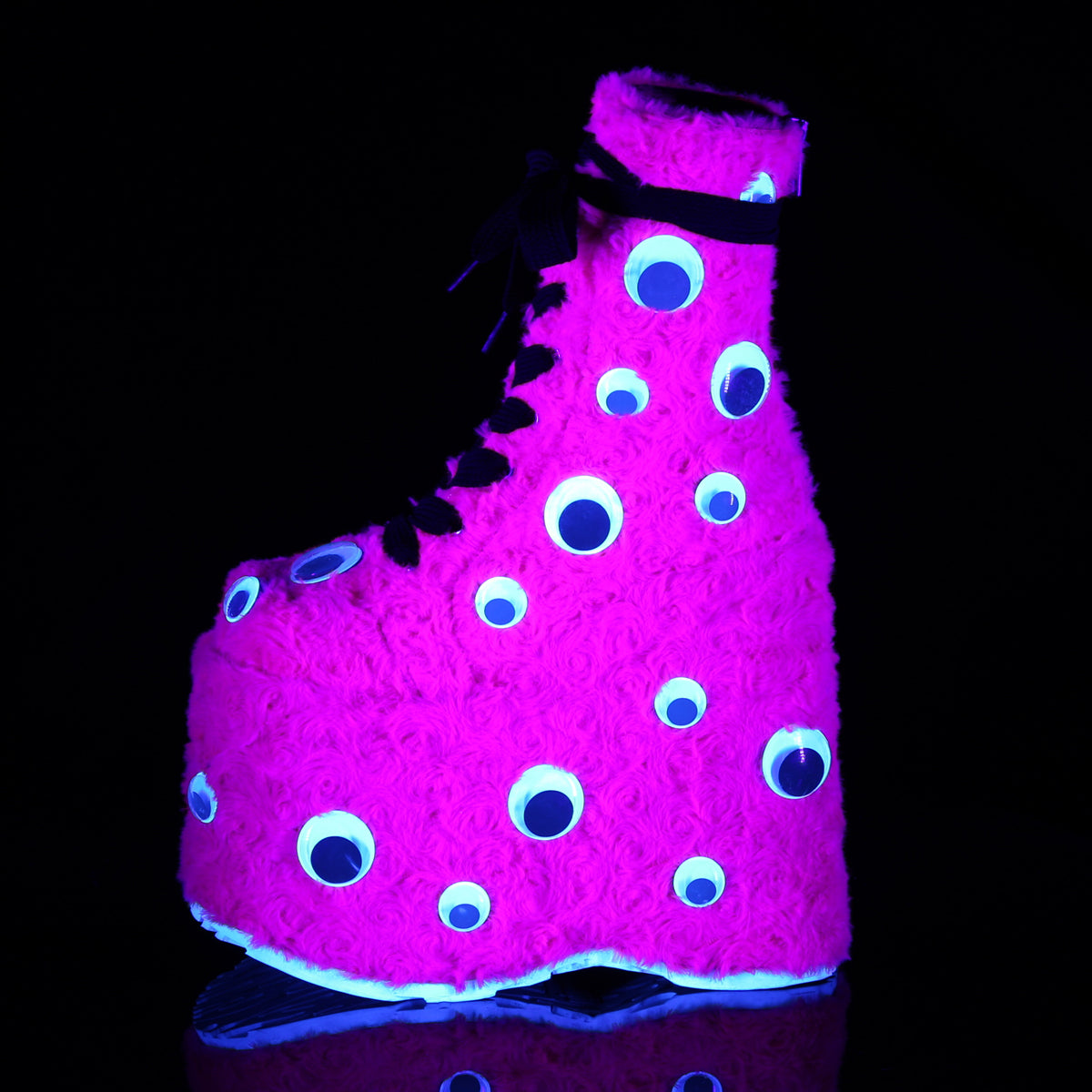 Googly Eyes Fur Boots Pink