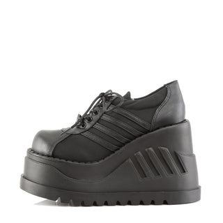 Stomp-08 Black Wedge Platform Sneakers Black