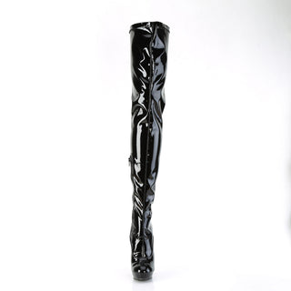 Sultry Platform Stretch Crotch Boots Black