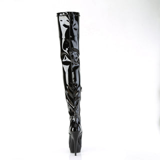 Sultry Platform Stretch Crotch Boots Black