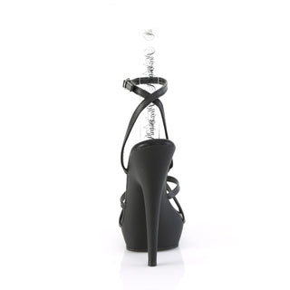 Wrap Around Knotted Strap Black PU Sandal