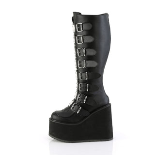 Swing-815WC Black PU Wide Calf Festival Boots