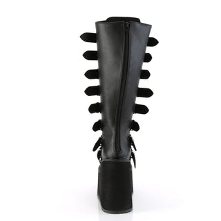 Swing-815WC Black PU Wide Calf Festival Boots