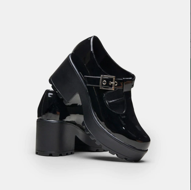 T-Strap Black Patent Mary Jane Shoes Image-3