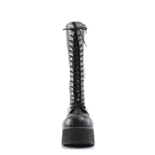 Trashville-502 Black Platform Boots (Unisex)