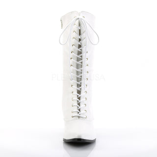 Victorian Mid Calf White Boots