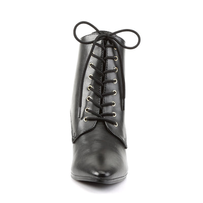 Retro Victorian Ankle Boots Black