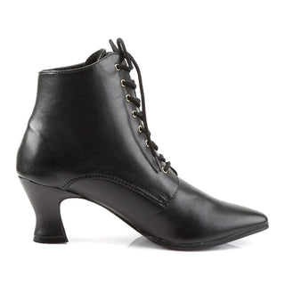 Retro Victorian Ankle Boots Black