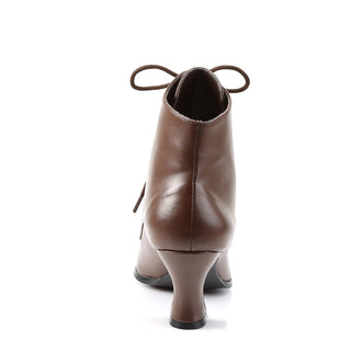 Retro Victorian Ankle Boots Brown