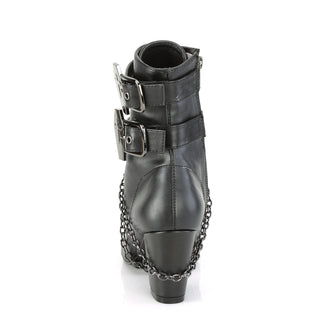 Vivika-128 Black Matte Coffin Straps Ankle Boots