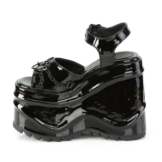 Chain My Heart Platform Sandals Black PA