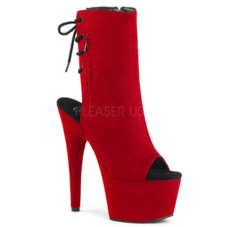 Adore-1018FS Red Faux Suede Platform Boots