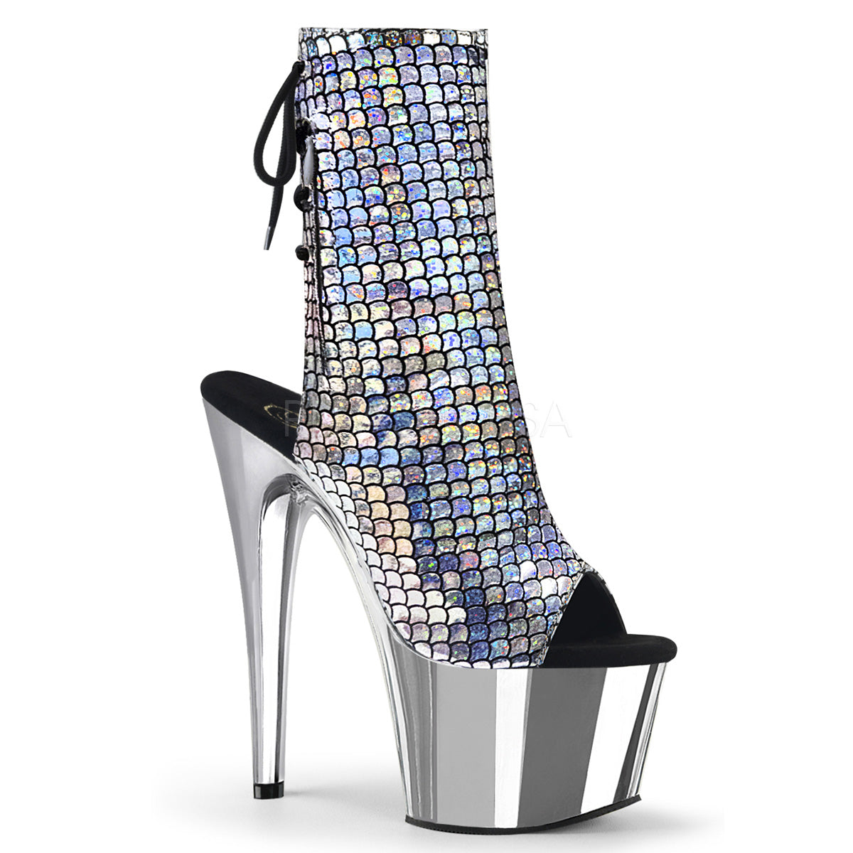 Sexy and Know It Hologram Silver Boots