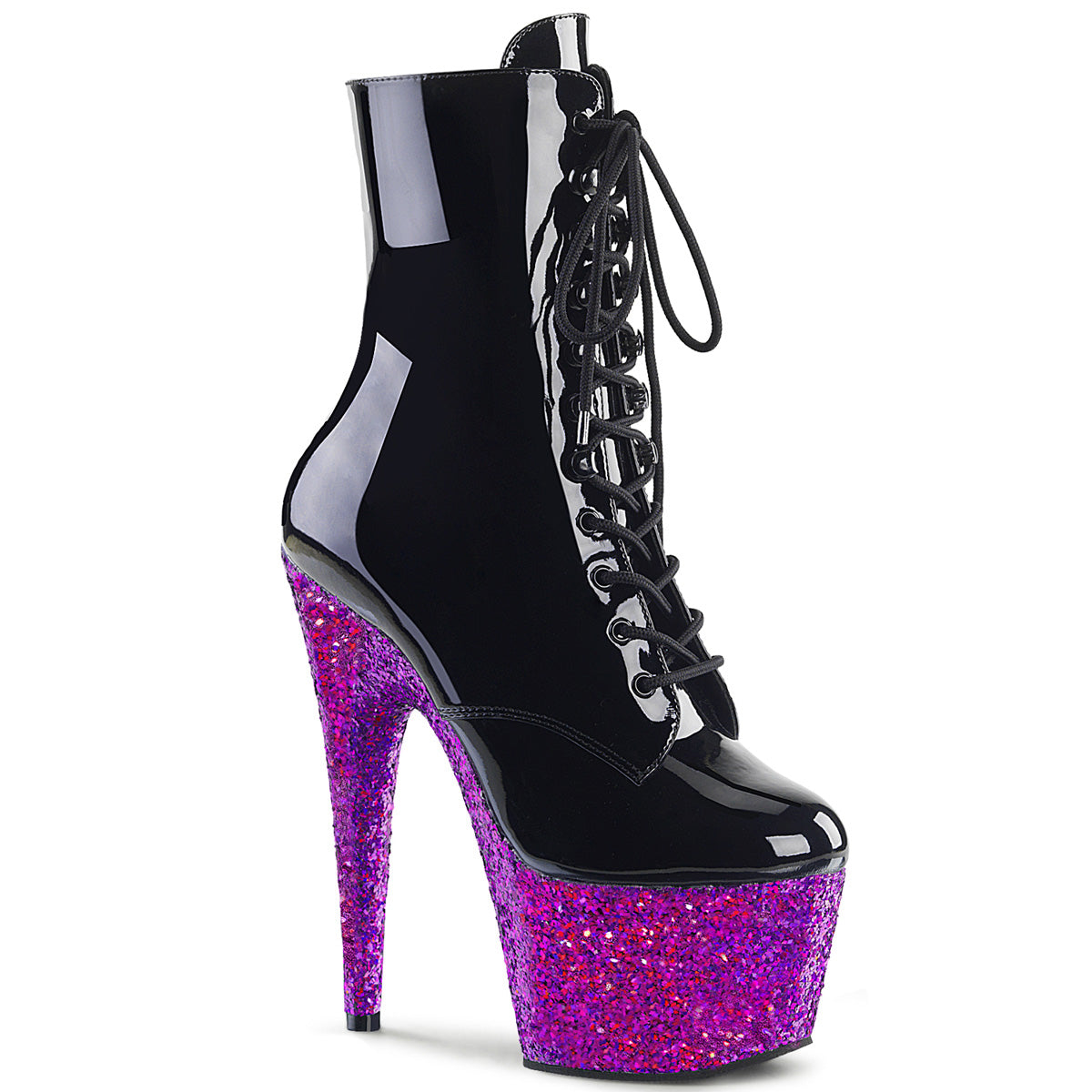 Sexy Devil 7 Inches Blue Glitter Platform Ankle Boots