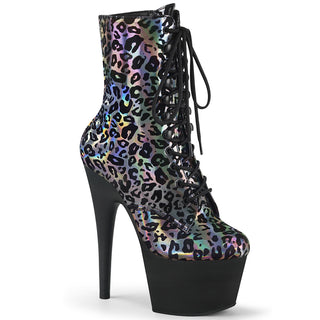 Pewter Leopard Print Platform Boots