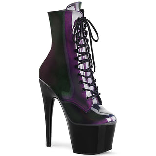 Shiny Sexy Purple-Olive Pole Dancer Boots