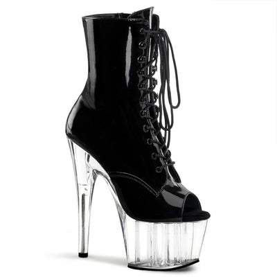 Sexy Devil Open Toe Ankle Clear Platform Boots