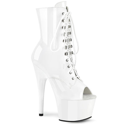 Sexy Devil Open Toe Ankle Boots White PA