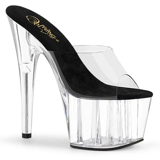 Adore-701 Black-Clear Platform Sandals