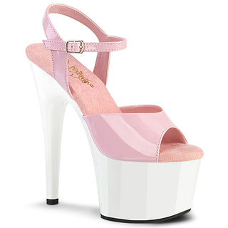 Adore-709 Baby Pink - White Platform Heels