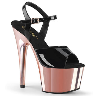 Adore-709 Rose Gold Chrome Platform Sandals