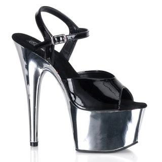Adore-709 Silver Chrome Heels