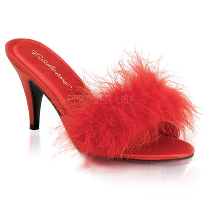 red Marabou Slippers