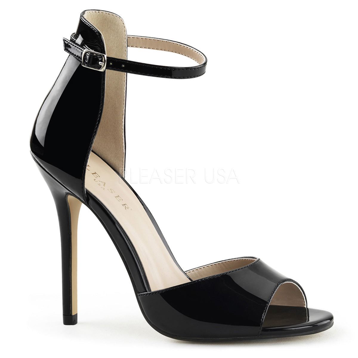 Closed Back Ankle Strap Stiletto Heels