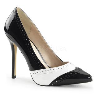 Black White Patent Platform pump
