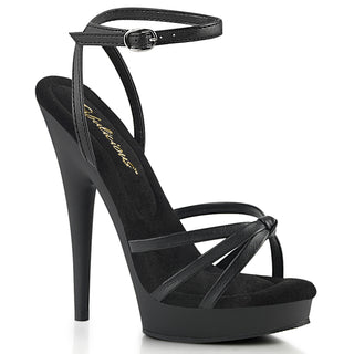 Wrap Around Knotted Strap Black PU Sandal