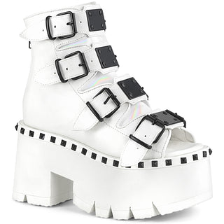 Ashes-70 White Platform Sandals