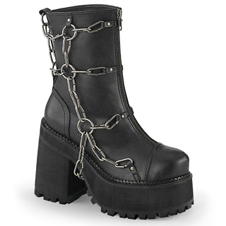 Assault-66 Black Chained Platform Boots