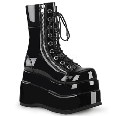 Tiered Platform Shiny Gothic Boots