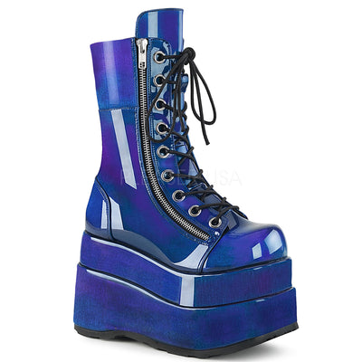 Tiered Platform Blue Purple Gothic Boots