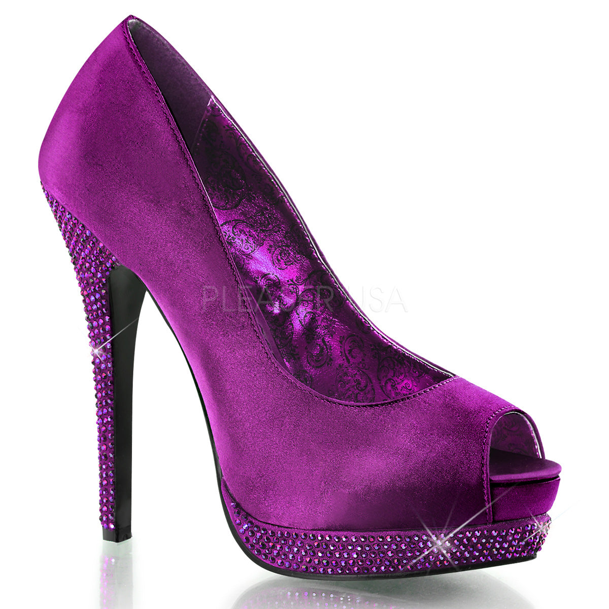 Purple Peep Toe High Heels Bella-12R