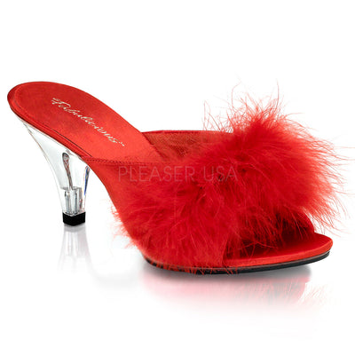 Sexy Marabou Red/Clear Slippers