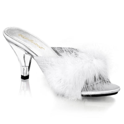 Sexy Marabou White/Clear Slippers