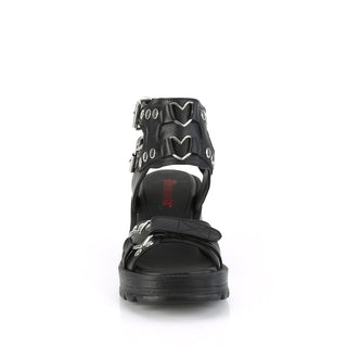 Black Chunky Heel Sandals - Demonia -Bratty-07