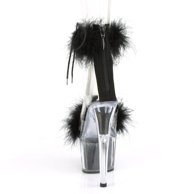 Black fur sandals - Pleaser Adore-724F