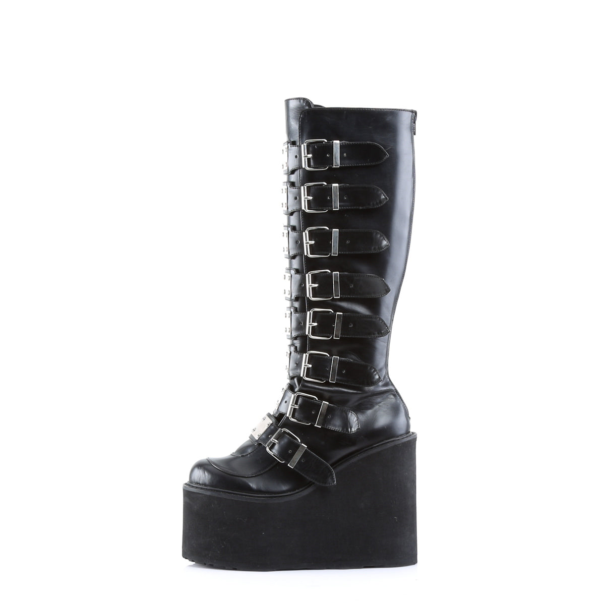 Black PU goth platform boots - Demonia Swing-815