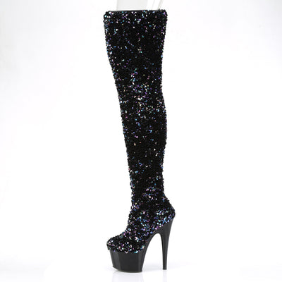 Black Sequins boots - pleaser adore-3020